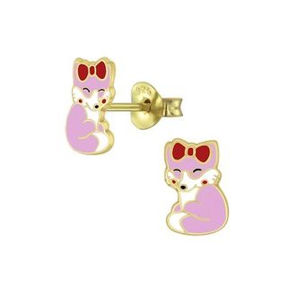 Fox - Pink with Red Bow 14K