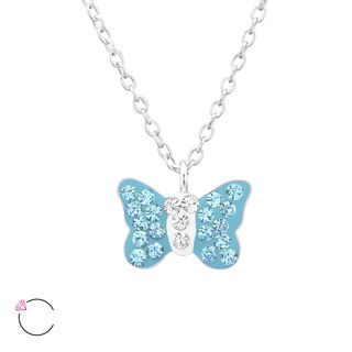 Butterfly Blue Crystal Necklace