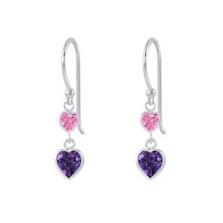 Heart - Cubic Zirconia Amethyst and Rose