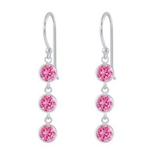 Round Cubic Zirconia Triple Drop