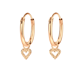 Heart Charm Hoop Earrings RG