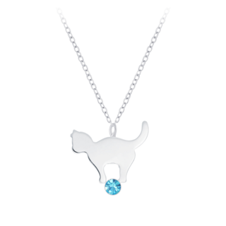 Cat Necklace Sterling Silver