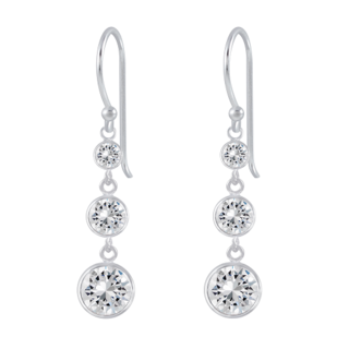 Round Cubic Zirconia Triple Drop