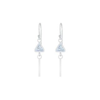 Bar Earrings with Triangle Cubic Zirconia