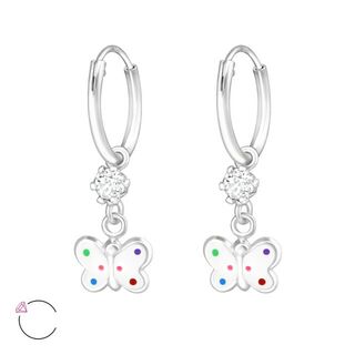 Butterfly Hoops - White with Dots