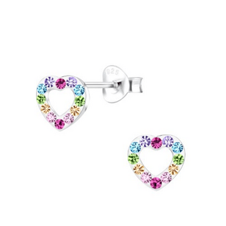 Heart Crystal Sterling Silver Earrins