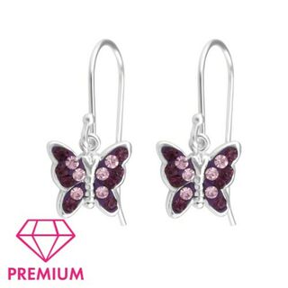 Butterfly Sterling Silver Crystal Earrings