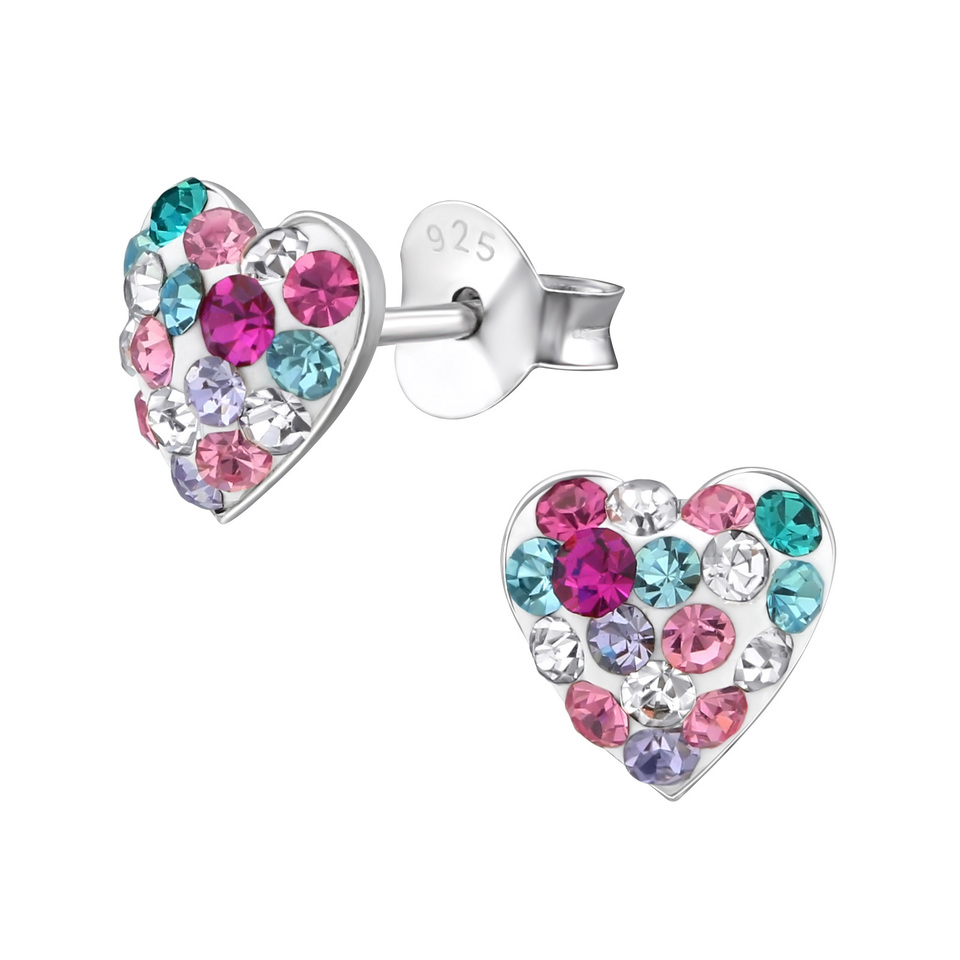 Heart with Mixed Colour Crystals