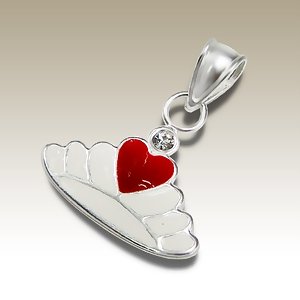 Crown White with Red Heart