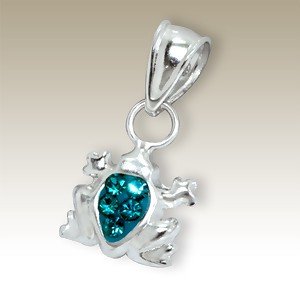 Frog with Aqua marine coloured crystals