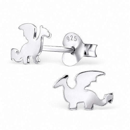 Dragon Stud Earrings - Sterling Silver