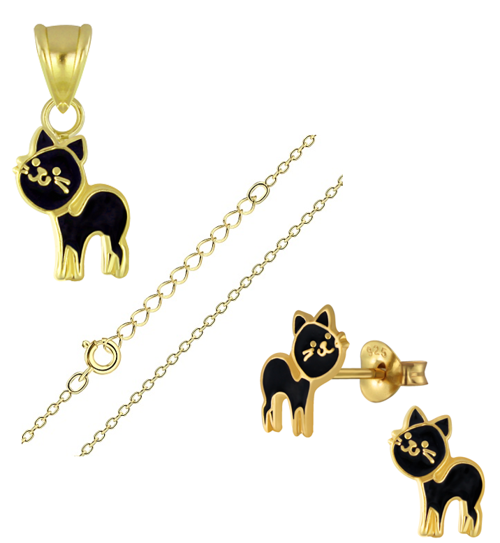 Cat - Necklace and Earring Set