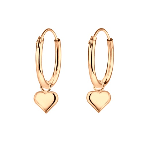 Hoop Silver Heart Rose Gold