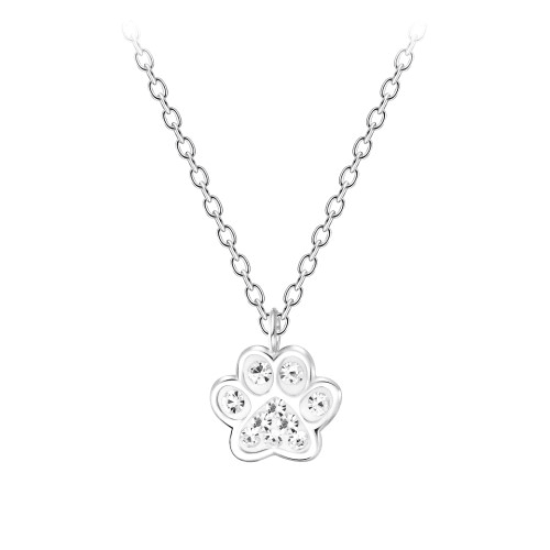 Paw Print Sterling Silver Necklace