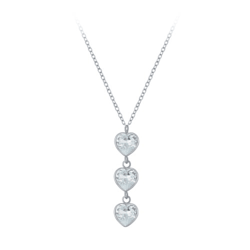Heart Cubic Zirconia Sterling Silver Necklace