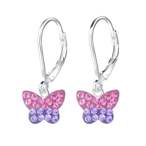 Butterfly - Crystal Sterling Silver Earrings