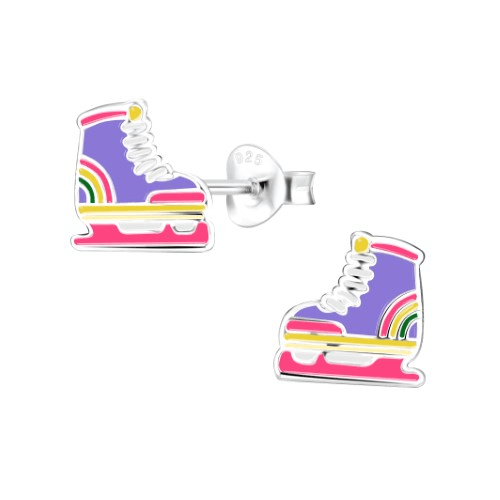 Ice Skates Sterling Silver Earrings
