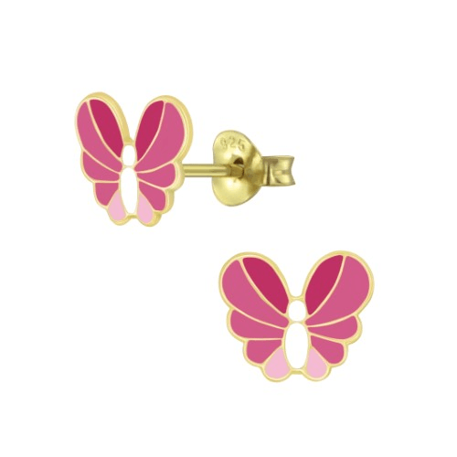Butterfly - Sterling Silver Earrings 14K