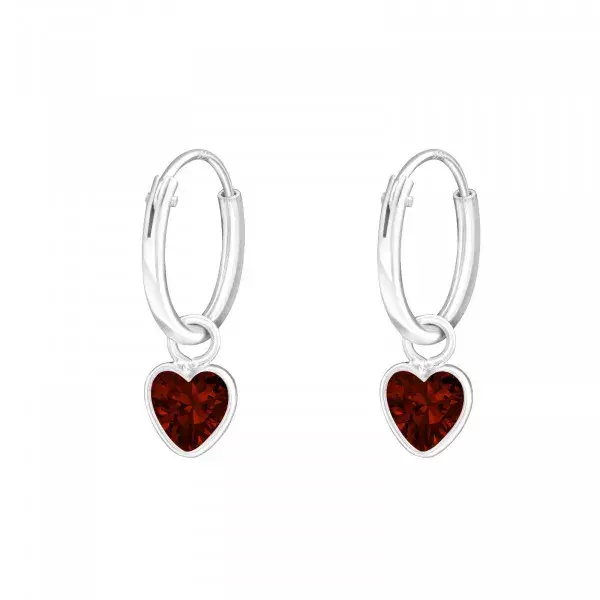 Heart Sterling Silver Hoops