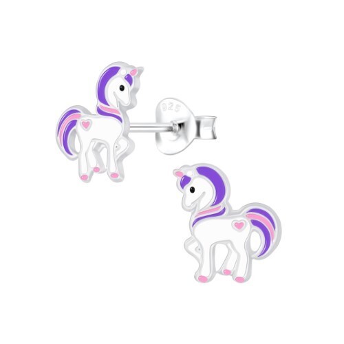 Unicorn Purple & Rainbow – Sterling Silver
