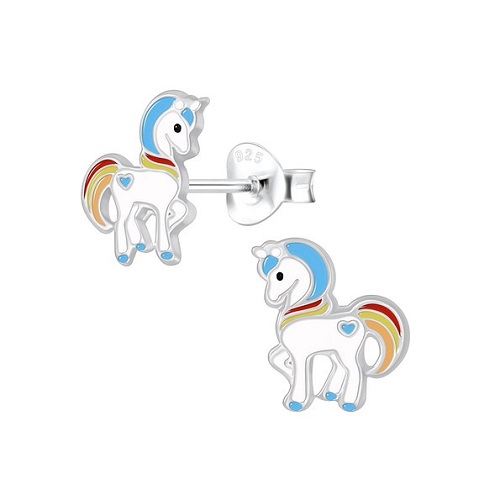 Rainbow Unicorn – Sterling Silver Earrings