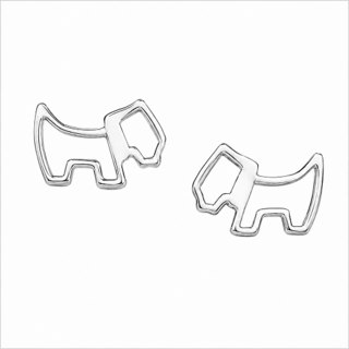Sterling Silver Scottie Dog Stud Earrings