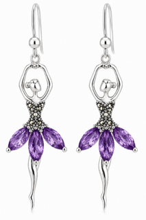 Ballerina Amethyst Earrings – Sterling Silver