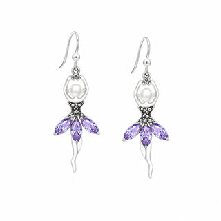 Ballerina Earrings with Amethyst – Sterling Silver