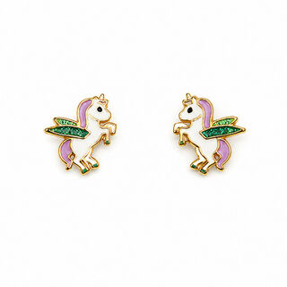 Pegasus Blue, White & Purple Earrings – 925 Sterling Silver Coated in 14K