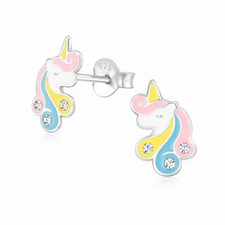Unicorn – Crystal Main – Sterling Silver Earrings