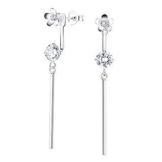 Gorgeous Sterling Silver Flower Drop Earrings