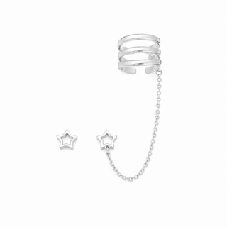 Star and Cuff Earrings – Triple Cuff
