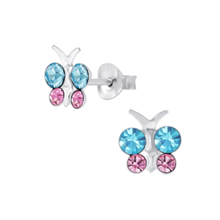 Butterfly Crystal Sterling Silver Earrings