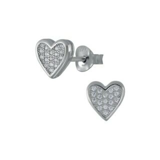 Heart - Cubic Zirconia Stud Earrings