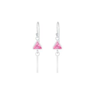 Pretty Pink Triangle Drop Bar Earrings