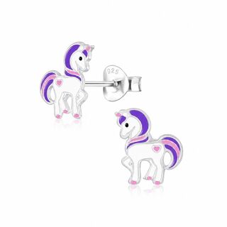 Unicorn Purple & Rainbow – Sterling Silver